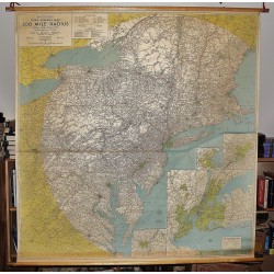 Hagstrom's Road Mileage Map, 300 Mile Radius from New York City (Columbus Circle, B'way and 59th St.) : Portland, Me. -- Richmond, Va. -- Pittsburgh, Pa. : thirteen (13) states (Large Pull Down Map)